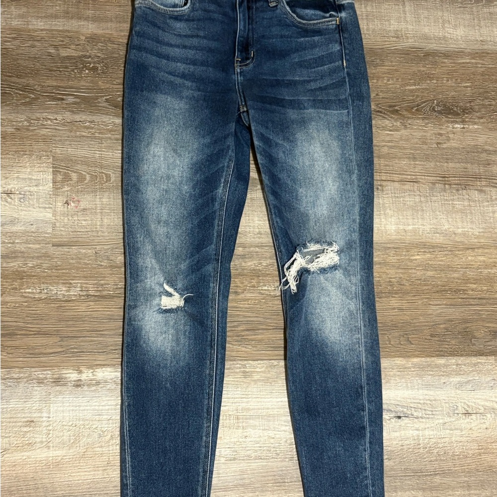 Women's Distressed Blue Jeans